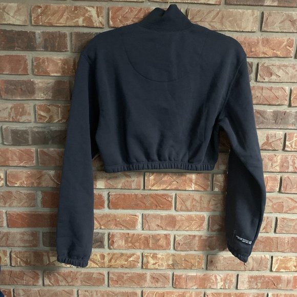 Adidas Cropped Half Zip Small Streetwear Women's Cotton Blend Sweatshirt  EUC - Picture 4 of 16
